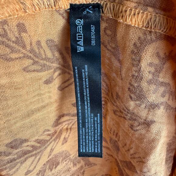 Anthropologie Kallie Flowy Maxi Dress Orange Floral Cotton Gauze XXS Fall Boho - Picture 8 of 9